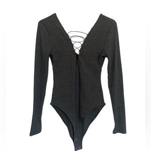 Knit Bodysuit Charcoal